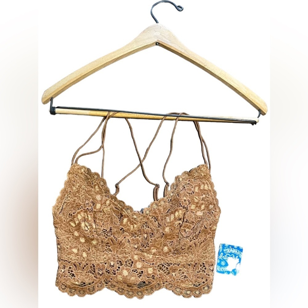 FREE PEOPLE Intimately Celine Lace Bralette Burnt Caramel size XS NWT - Picture 3 of 16